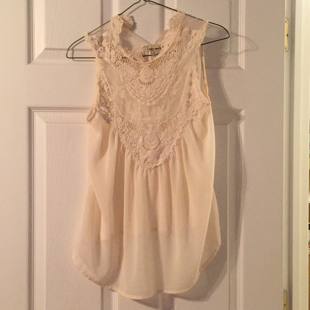 Sheer lace/eyelet blouse